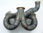 Preview: 16V Turbo Krümmer mit V-Bandflansch und Tial MV-S oder F38 Wastegateanschluss