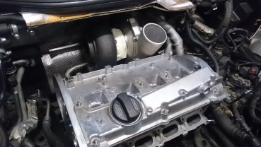 1.8T Twin-Scroll-Krümmer mit T4 Flansch und zwei Tial MV-S Wastegateanschlüsse