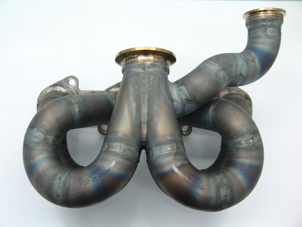 16V Turbo Krümmer mit V-Bandflansch und Tial MV-S oder F38 Wastegateanschluss